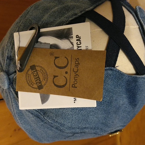 C.C Distressed PonyCap with Epoxy Side Buttons for Face Masks - Picture 9 of 9